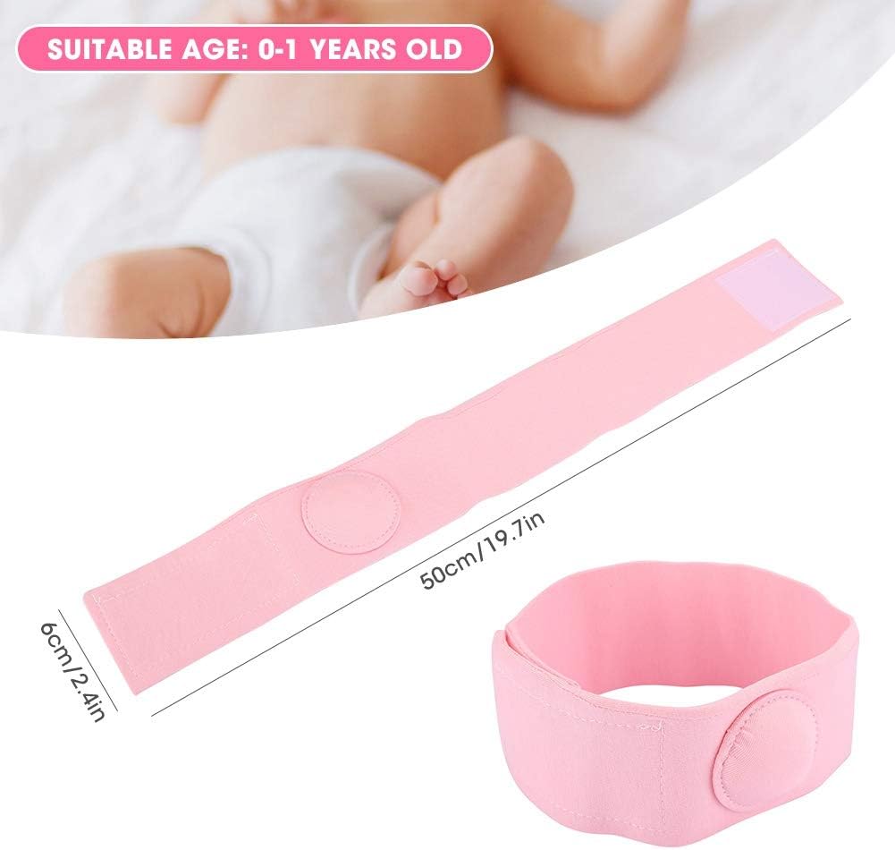 Wchiuoe Umbilical Hernia Belt, Baby Belly Button Band, 2pcs Children Infant Baby Umbilical Hernia Belt, Infant Abdominal Binder, Adjustable Baby Navel Truss Support Abdominal Belt (Pink) - Image 5